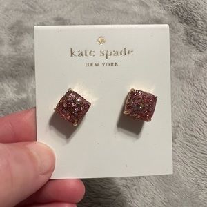 Kate Spade sparkly studs. Pink.